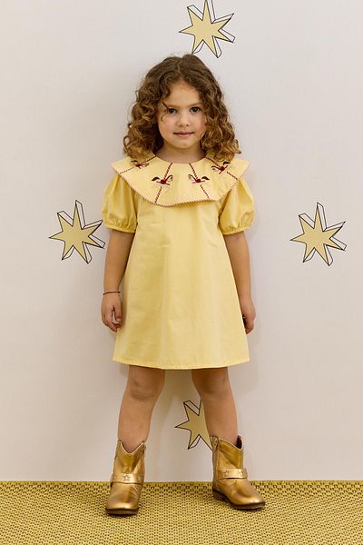Fahhar Kids Rochie brodata cu cal galben