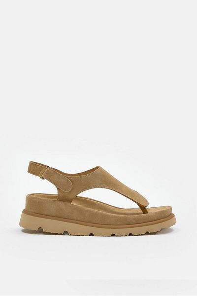 NILUFARR Dominic Camel Suede Genuine Leather Sole Women's Sandals
