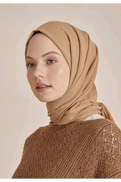 Fresh Latte Colored Voile Shawl