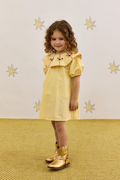Fahhar Kids Rochie brodata cu cal galben