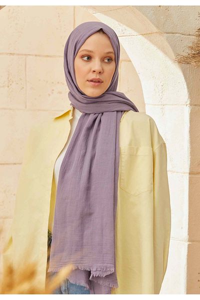 Fresh Organic Cotton Shawl PUSHED PURPLE