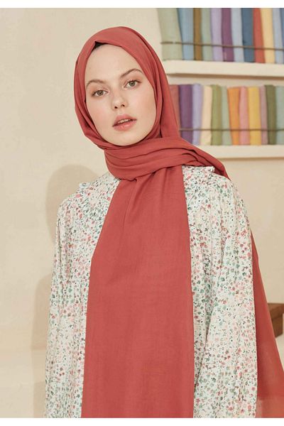 Fresh Thin Cotton Voile Shawl Vintage Rose