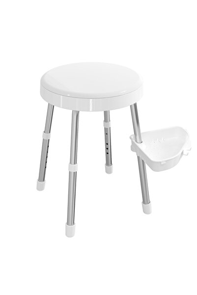 Prima Nova Apollo Döner Tabure Raflı-Beyaz