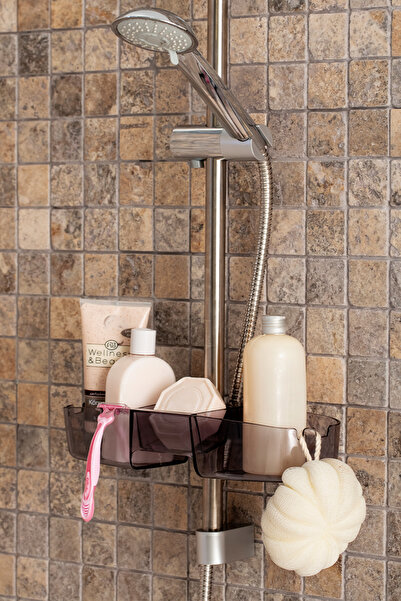 Prima Nova Drippy Banyo Duş Rafı - Şeffaf Siyah