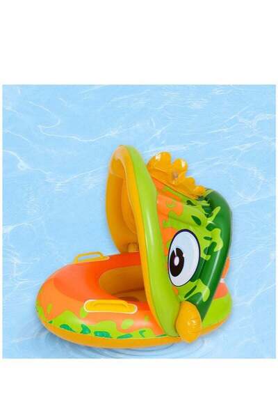 COOYA Cartoon inflatable swimming ring,independent airbag,with handrails and sunshade,for children