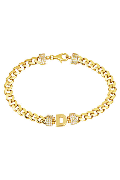 Bilezikci 14 Ayar D Harfl Gurmet Altın Bileklik