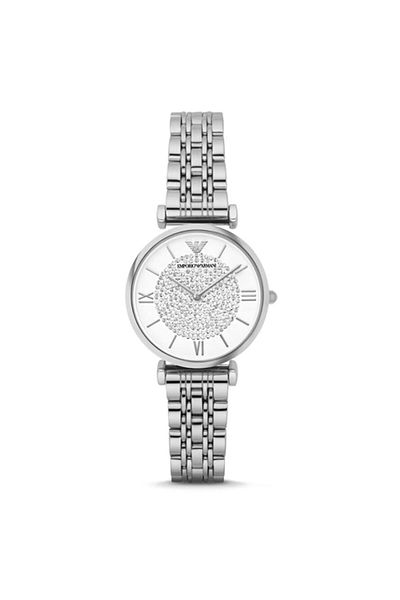 Emporio Armani ساعة كوارتز نسائية من الفولاذ المقاوم للصدأ