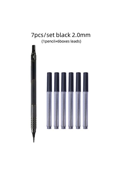 Choice1 مجموعة أقلام رصاص ميكانيكية معدنية سوداء بمركز ثقل منخفض مقاس 2.0 مم،...