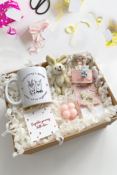 shop Baskılı Kupa &Mini Tavşan & Işıklı Kar Küresi & Bubble Mum & Yıldız Anah...