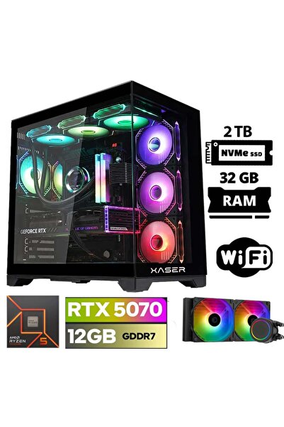 XASER Lexus x60 Ryzen 5 7600 32GB DDR5 Ram 2TB M.2 NVMe SSD 12GB RTX5070 Sıvı...