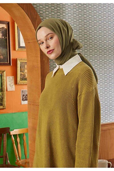Freshscarfs Haki Pamuk Crash Şal