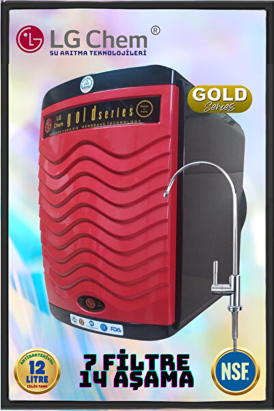 LG Chem Gold Kırmızı Renk Abs Kırılmaz Kasa 14 Aşama 7 Filitre 12 Litrelik Su...