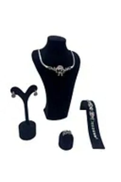MeGass Dekor Domestic Production Suede Fabric Black Color Mini Display Jewelry Display Manikin