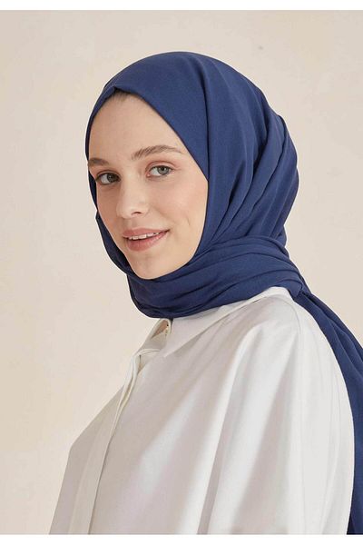 Fresh Thin Cotton Voile Shawl Midnight Blue