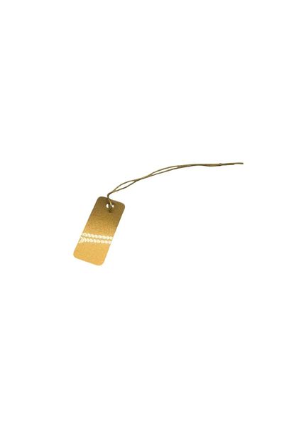 MeGass Dekor Domestic Production Large Size Gold Color 2.5/1cm 80 Pieces Cardboard String Price Tag