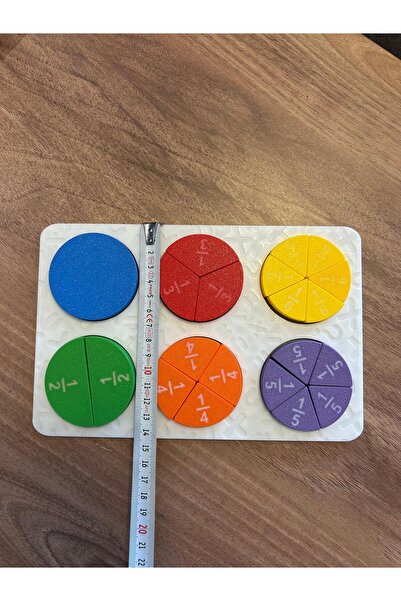 Atlas Lab Kesirler Eğitici Puzzle 🧩 – 3D Baskı Rengarenk Fraction Oyunu 🌈 | Montessori Matematik Seti 📚