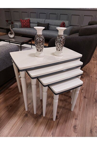 AKSET 4lü Lüx Zigon Krem Antrasit