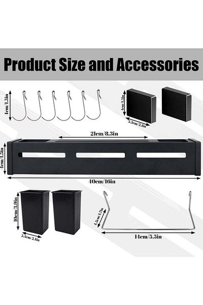 COOYA Knife Holder for Wall, Stainless Steel with Heavy Duty Adhesive for Spoon Chopsticks, Space-Saving
