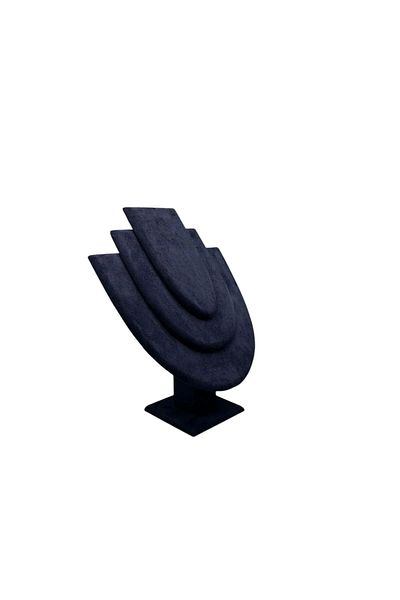 MeGass Dekor Domestic Production Wooden Model Geranium Fabric Navy Blue Color Length 21 Width 25 cm Necklace Jewelry Display Mannequin