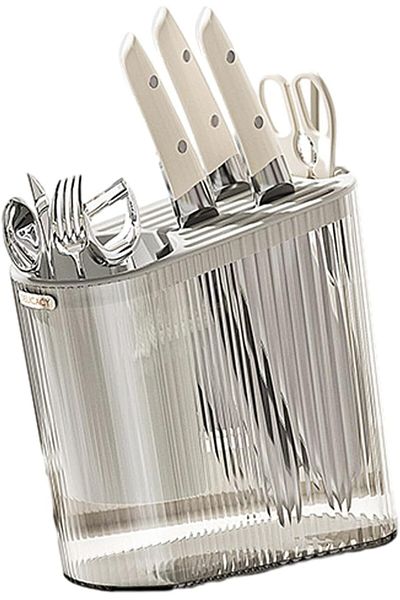 COOYA Detachable Knife Storage Block, Transparent for Easy Cleaning, Space-Saving Universal Knife Rack