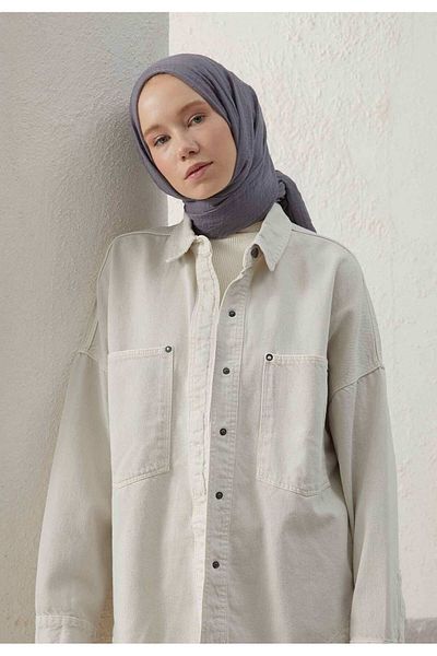Fresh شال برعم رمادي غامق
