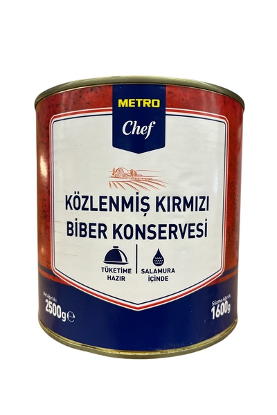 Metro Chef Közlenmiş Kırmızı Biber Konservesi 2500 g.