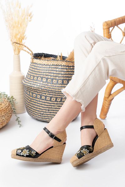 Egepass VEDGE SANDALE ELEGANTE ȘI CONFORTABLE TOC PANĂ PANTOFI DE FEMEI CU BRETELE ELEGANTE