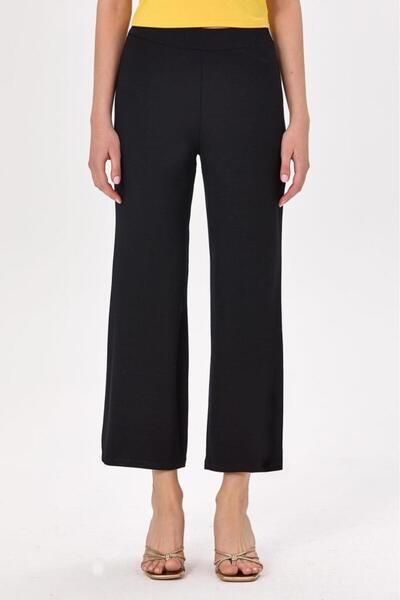 İKİLER Wide Leg Trousers with Elastic Waist 025-2007