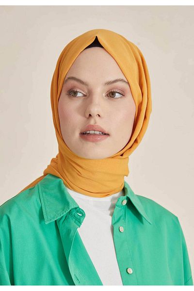Fresh Thin Cotton Shawl Voile and Tangerine
