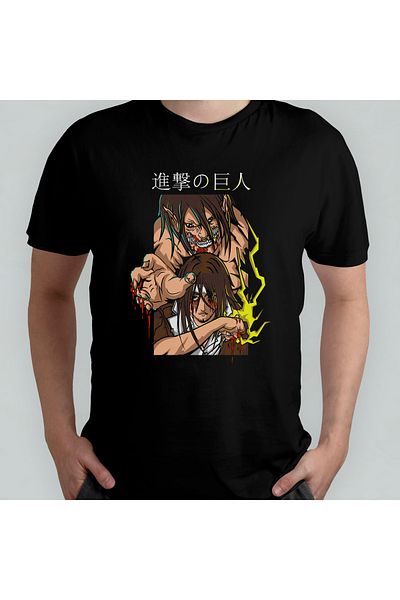 Pixxa Μπλουζάκι Eren Jaeger Attack On Titan 100% βαμβακερό μοντέλο 18