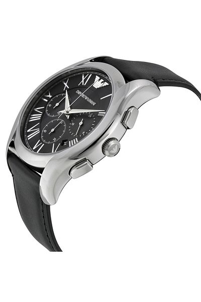 Emporio Armani Men Stainless Steel Leather Quartz Watch