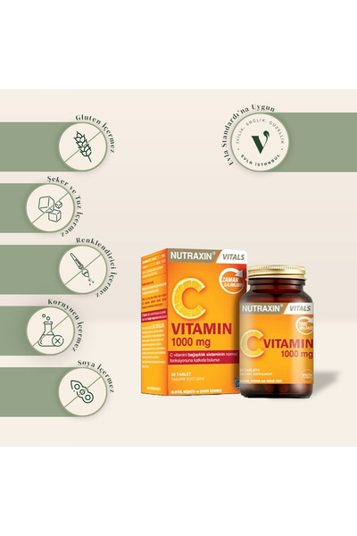 Nutraxin Vitamin C 1000 Mg Food Supplement 30 Tablets