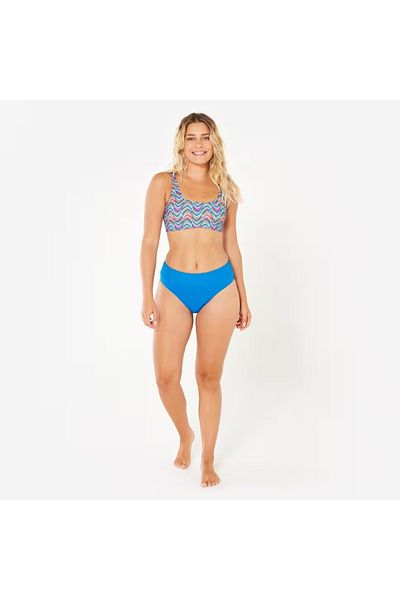 Decathlon Γυναικείο Ψηλόμεσο Μπικίνι - Μπλε - Υφή - NORA
