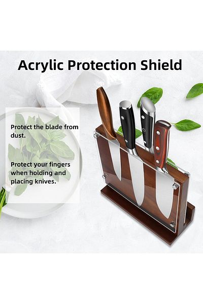 COOYA Magnetic Knife Block, Double Side Knife Holder Rack, Strong Enhanced Multifunctional Storage