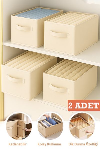 PRENDİ HOME 2 τμχ Εσωτερική οργάνωση ντουλάπας, Πτυσσόμενο ράφι αποθήκευσης ρούχων-45cm x 25cm x 20cm