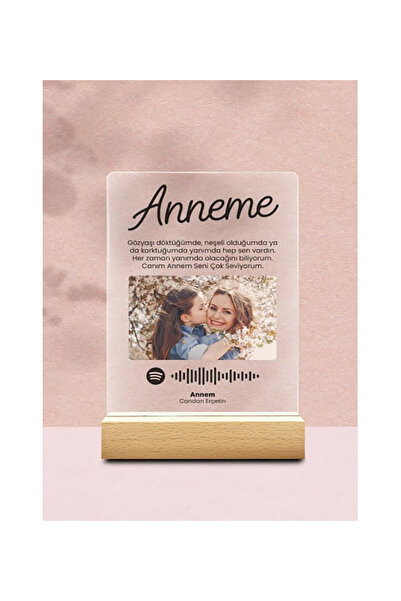 Genel Markalar Anneler Günü Kişiye Özel Hediye Fotoğraflı Baskılı Spotify Barkodlu Plak