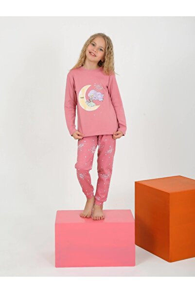 Little Miny Kids طقم بيجامة بناتي بنمط القمر داستي روز