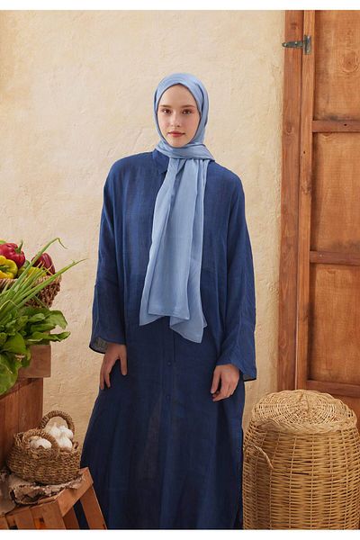 Fresh Wave Jacquard Shawl Sky Blue