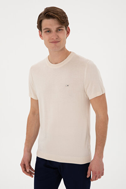 U.S. Polo Assn. Men's Slim Fit Crew Neck Stone T-Shirt 50306456-Vr049