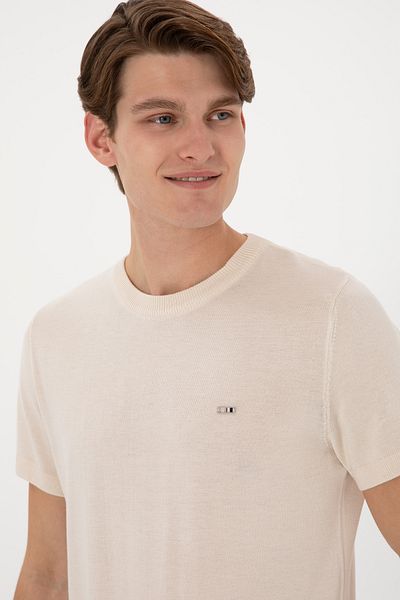 U.S. Polo Assn. Men's Slim Fit Crew Neck Stone T-Shirt 50306456 -Vr049