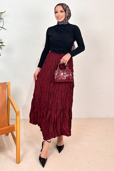 Bestenur Μπλούζα Linor Drawstring 1412 - Μαύρη