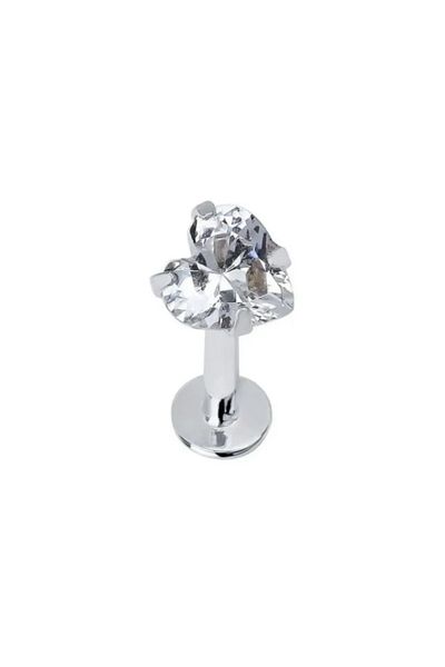 Heppii Heart Solitaire Surgical Steel Piercing Tragus Helix Cartilage Conch Lobe Tongue Compatible