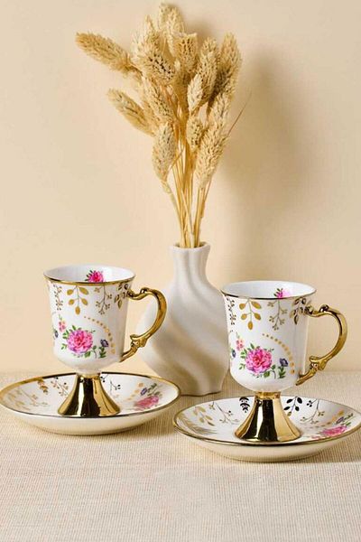 Perotti Rose Garden Set of 2 Porcelain Cups 16843
