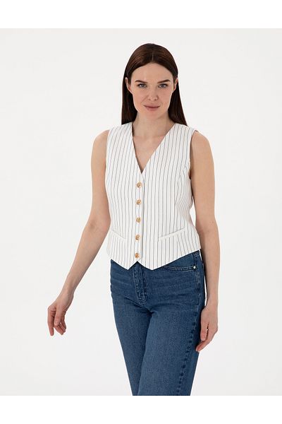 Pierre Cardin Ecru Vest 50300068 -Vr019