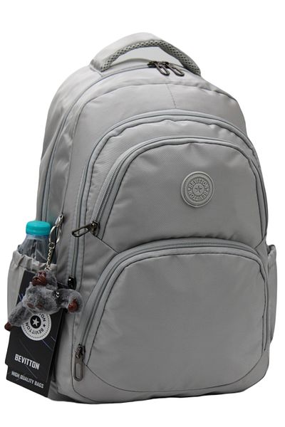 Bevitton Gray Waterproof Fabric Backpack School Bag Bvt-34600