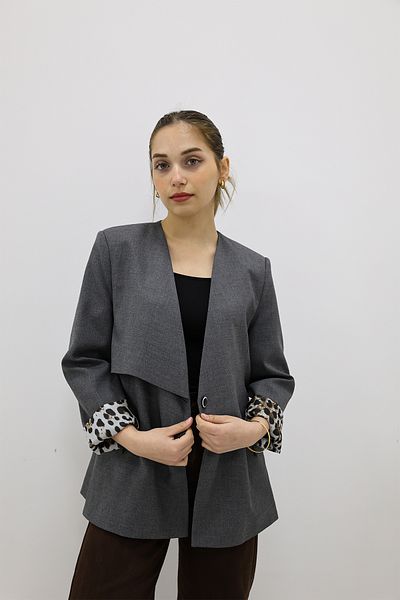 Zec Style Μπουφάν με σχέδιο Leopard με σόλα Polyviscon