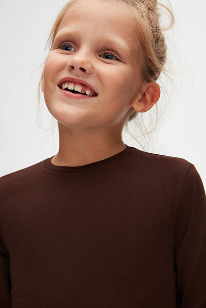 LOVETTI UniSex Brown Children'S T-Shirt - SeaSonal, Crew Neck, Long Sleeve