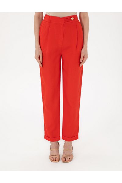 Pierre Cardin Red Linen Trousers 50299975 -Vr030