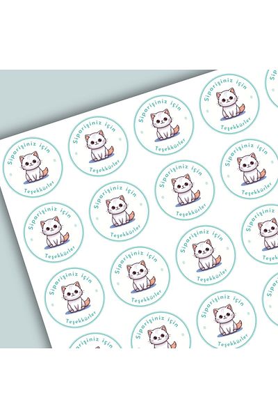 birikiyedi Thank You Sticker - 3.5 cm 105 Pcs Bird Adhesive Glossy