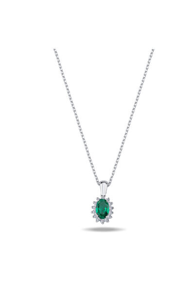 Luna Diamond 0.44 karat pırlantalı zümrüt kolye